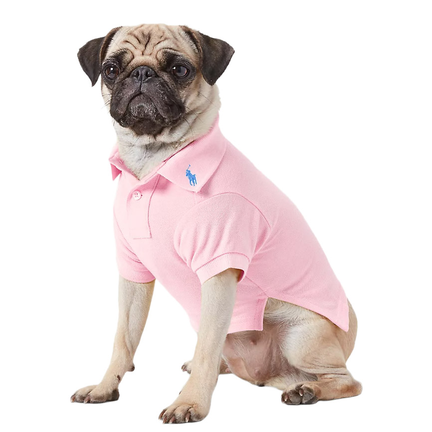 Polo Ralph Lauren Cotton Mesh Dog Polo Shirt - Solid Carmel Pink